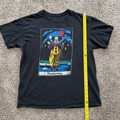 Pennywise Shirt Men’s Large Black Fade Horror Clown Card Float Balloon