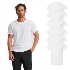 Gildan Men’s Ultra Cotton T-Shirt 6-Pack White S-5XL, Casual Crew Neck Tee Bulk