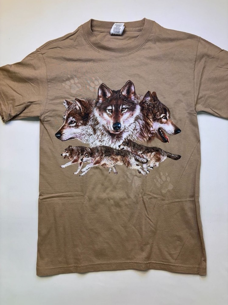 Vintage Anvil Tag Sansegal XCV Wolves T-Shirt Single Stitch M – Sand