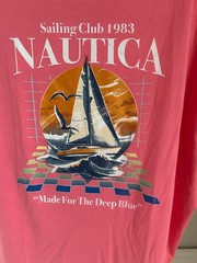 Nautica Pink Lemonade Sailing Club Graphic S/S T-Shirt Size 4XL, XXXXL