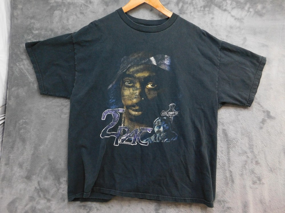 Vintage Tupac 2PAC Thugz Mansion Graphic T Shirt XL Black 2002 Delta Pro Weight