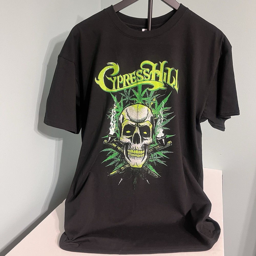 Cyprus Hill Band T-shirt Black & Green Smoke Band Tee Rap Hip Hop Music New