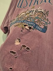 Vintage Galt Sand Australia Distressed Purple Mens XL Short Sleeve T Shirt Faded