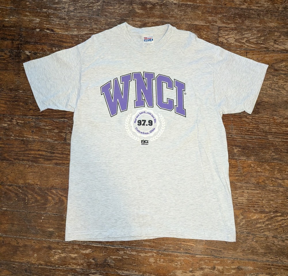 Vtg Radio Promo 97.9 WNCI shirt Hanes XL Morning Zoo Dave Jimmy Columbus Ohio