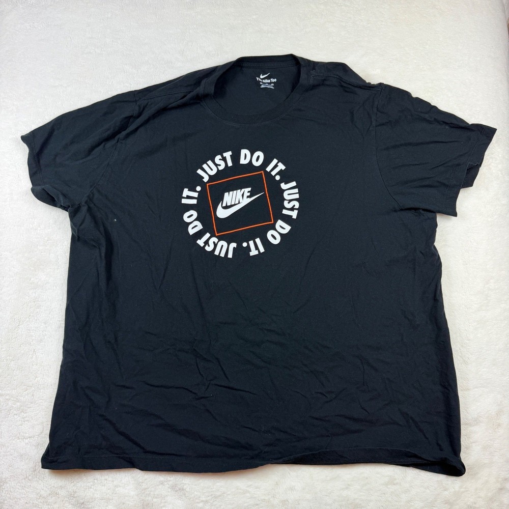 Nike Mens Just Do It Graphic Tee Black Short Sleeve T-Shirt 3XL AR5006-010