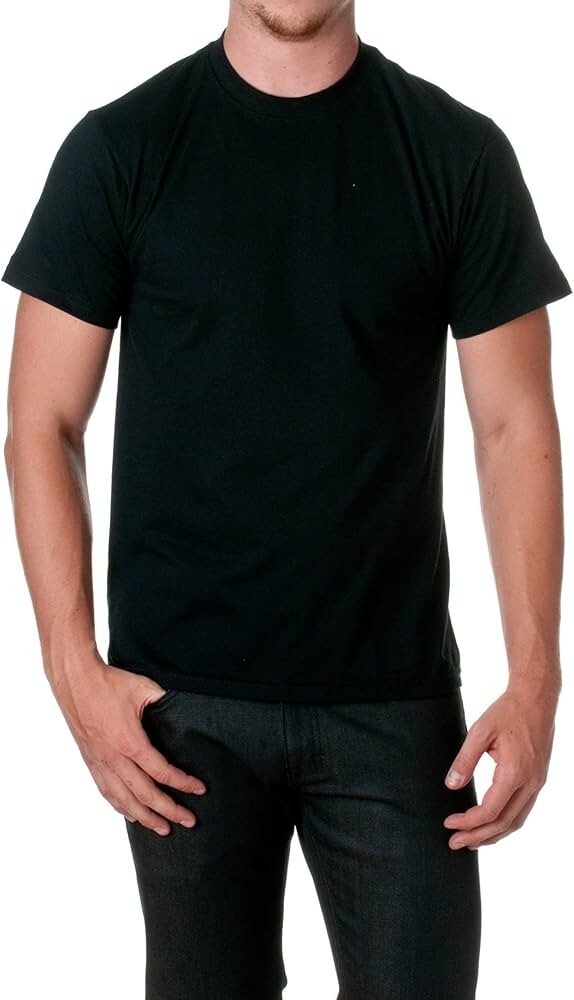 Black Gildan Unisex T-Shirts. Pack of 6 Pieces. Style 200
