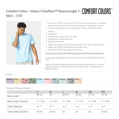 100% Cotton Comfort Colors T-shirt Color Blast Style 1745 Small – 2X-Large