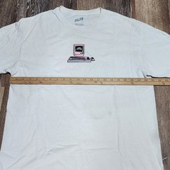 ALAB Computer White Graphic T-Shirt Adult Size Large Skater Short Sleeved T