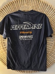 Pepperdine Waves Malibu Navy Blue And Orange Tshirt M