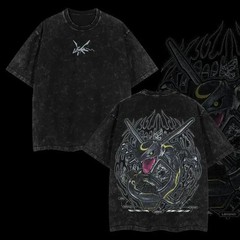 Rayquaza Vintage Unisex Anime Manga Acid Washed Heavyweight Cotton T-shirt