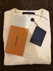 LOUIS VUITTON BLANK LAIT / WHITE MONOGRAM TOWELING T-SHIRT IN XXL (1A4PT6) *NEW*