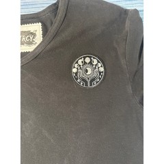 Upcycled Calvin Klein Tee Tarot Patch Moon Block Print Moth Charm Black Mens M