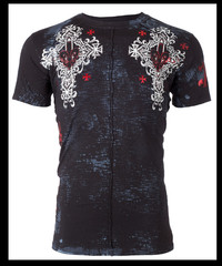 XTREME COUTURE by AFFLICTION Black LOST SQUARDRON Short Sleeve Slim Fit T-shirt