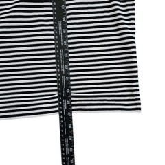 Teddy Fresh T-Shirt Mens Large Striped Short Sleeve Tee Black White Bear Button