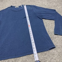 Buck Mason Long Sleeve Pocket Indigo Blue 00% Cotton Crew Neck Men XL BM11137