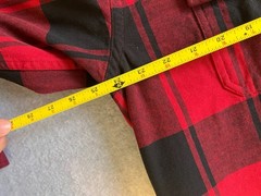 L.L. Bean Mens Large red n black plaid button down heavy weight shirt
