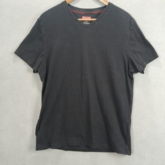 Alfani T Shirt Mens Large Black Cotton Stretch Slim Fit V Neck Short Sleeve