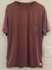 Men’s Large Vuori Tradewind Performance Pocket T-Shirt V109 Stretch Rust Salmon