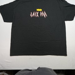 Vintage Jack FM Hanes Heavyweight 50/50 Blank Single Stitch Black T-Shirt 2XL
