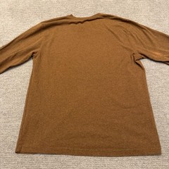 Carhartt Shirt Mens Medium Brown Long Sleeve Logo Workwear Tee Original Fit Work