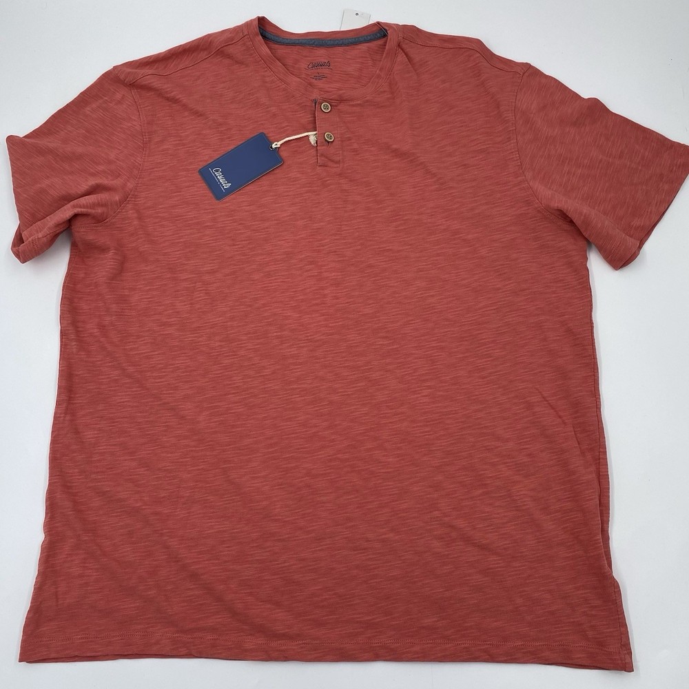 Roundtree & Yorke T Shirt Men’s Large Orange Cotton Soft Summer Beach Outdoor