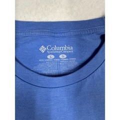 Columbia Blue SS men’s T-shirt, Size L, Bear, trees and mountains