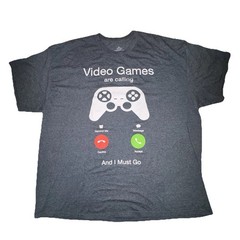 Video Games are Calling Tshirt Mens Size 2XL New. Novelty. Gamer. Xbox, NES PS2