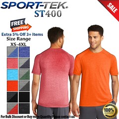 Sport-Tek ST400 Mens Short Sleeve PosiCharge Tri Blend Wicking Raglan T-Shirt