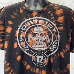 The Hunger Games District 12 T Shirt 2012 Movie Film Tie Dye Black XL X-Large