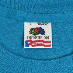 Vintage Fruit of the Loom Shirt Mens Large Teal Blue Single Stitch USA 1990s