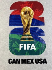 FIFA World Cup 2026 CAN MEX USA Graphic T-Shirt Gray Soccer Fan Tee New With Tag