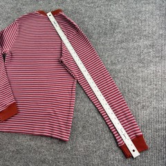 NWT Levi’s Thermal Shirt Men Medium Red Blue Striped Waffle Knit Crew Neck Long