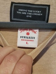 NWT Lucky Brand Beige Tee with Red & Blue Graphic
