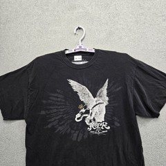 Avirex Men Shirt XL Black Graphic Eagle Grunge Y2K Tee Logo Short Sleeve