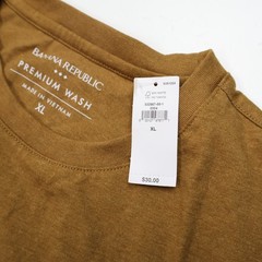 Banana Republic Men’s XL Short Sleeve Crew Neck Premium T-Shirt Beige Mustard