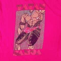 Vintage 1980s–90s Tatau Samoa Tattoo T-Shirt Single Stitch Pink Size L