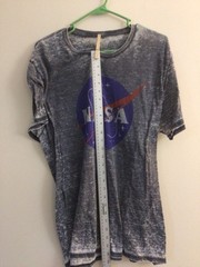 NASA Themed Graphic T-shirt Thin Soft Material Distressed Look Size Large
