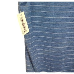 Goodthreads Soft Cotton Henley T Shirt Med Short Sleeve NWT Indigo Blue Stripes