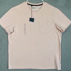 NEW VRST T-Shirt Mens XL Light Pink Crewneck Short Sleeve Stretch Pocket Tee