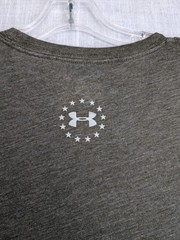 Under Armour Freedom Wounded Warrior Project Shirt Mens Small Gray Spots Rread*