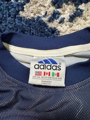 Vintage 90s Adidas Mesh Athletic Jersey T-Shirt Navy Blue