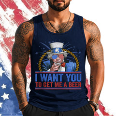 I Want You to get Me a Beer – Funny Uncle Sam 4th of July Tank Top