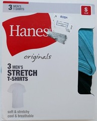 NIB Hanes SS TShirts Moisture-Wicking Stretch Cotton 3pk Men S Black Gray Blue
