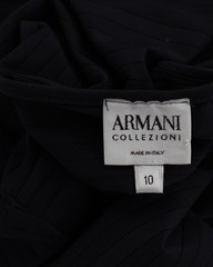 Armani Collezioni Striped V-Neck T-Shirt In Polyamide Women Black Size 10