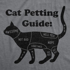 Mens Cat Petting Guide T Shirt Funny Pet Kitty Lover Crazy Cat Lady Novelty Tee