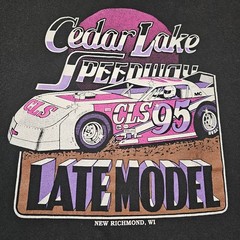 Cedar Lake Speedway Race track Wisconsin USA Shirt XL T-shirt VTG Single Stitch