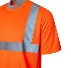 Mens Hi Vis Workwear T-Shirt High Visibility Tee Reflective Safety Security Top