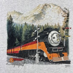 Southern Pacific 4449 Train Graphic Tee Daylight Sales T-Shirt Mens Large Gray