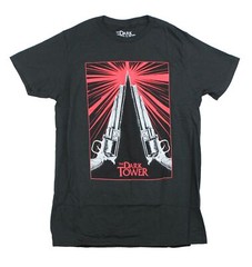 Dark Tower Adult New T-Shirt – The Tower And Pistols Gun Red Gray Design
