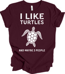 I Love Turtles And Maybe Three People Funny Turtle Lover Gift T-shirt